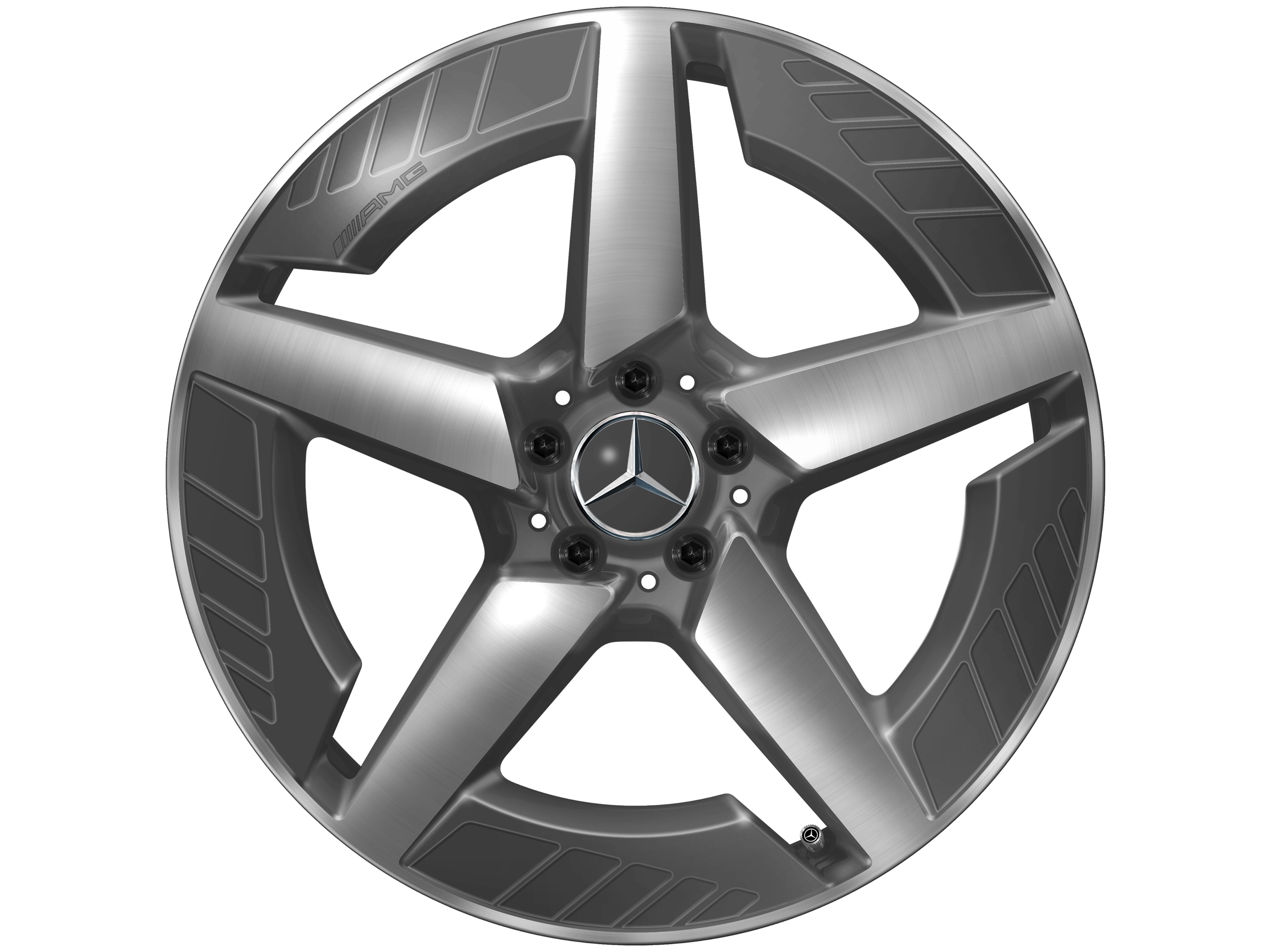 AMG light-alloy wheel, in 5-spoke design, 50.8 cm (20-inch) - 9 J x 20 ET 57,1, tantalite grey, high-sheen