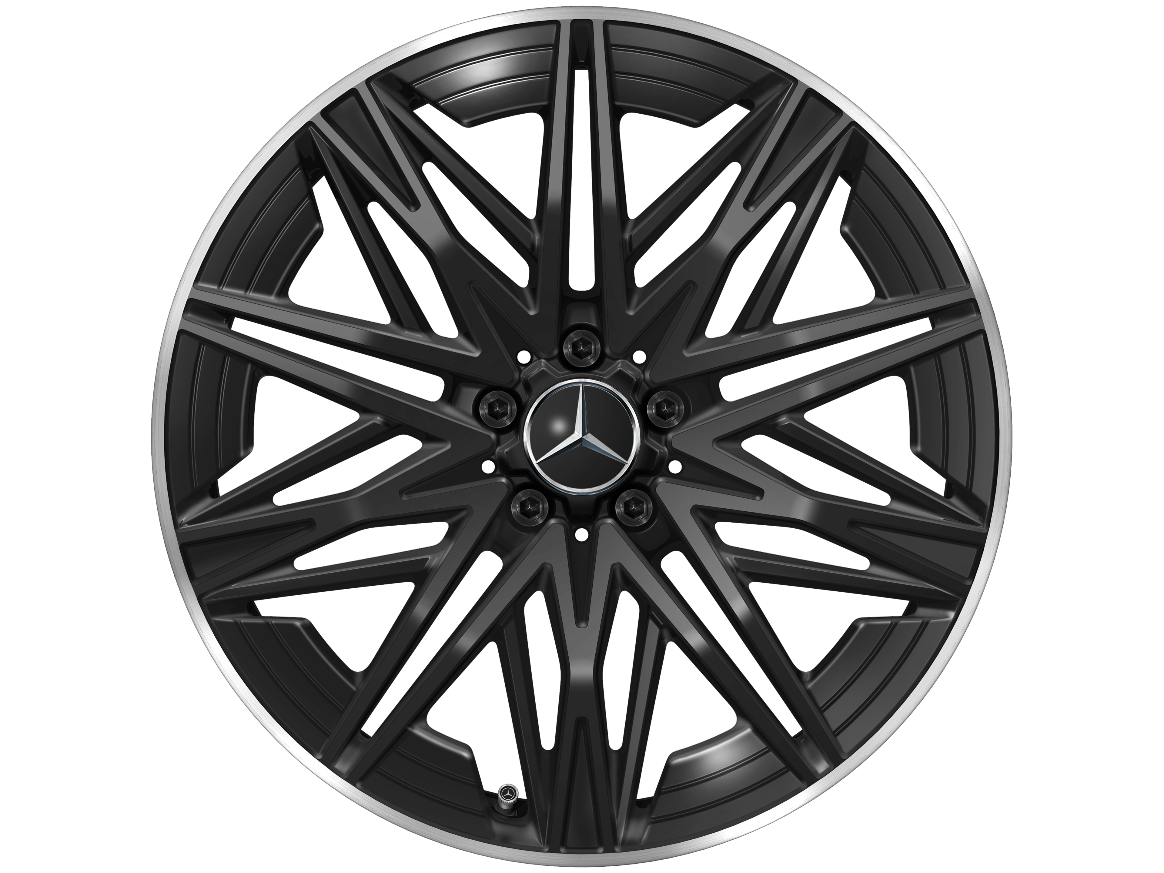 AMG light-alloy wheel, in multi-spoke design, 50.8 cm (20-inch), High-sheen rim flange - 8 J x 20 ET 30,6, black, high-sheen rim flange