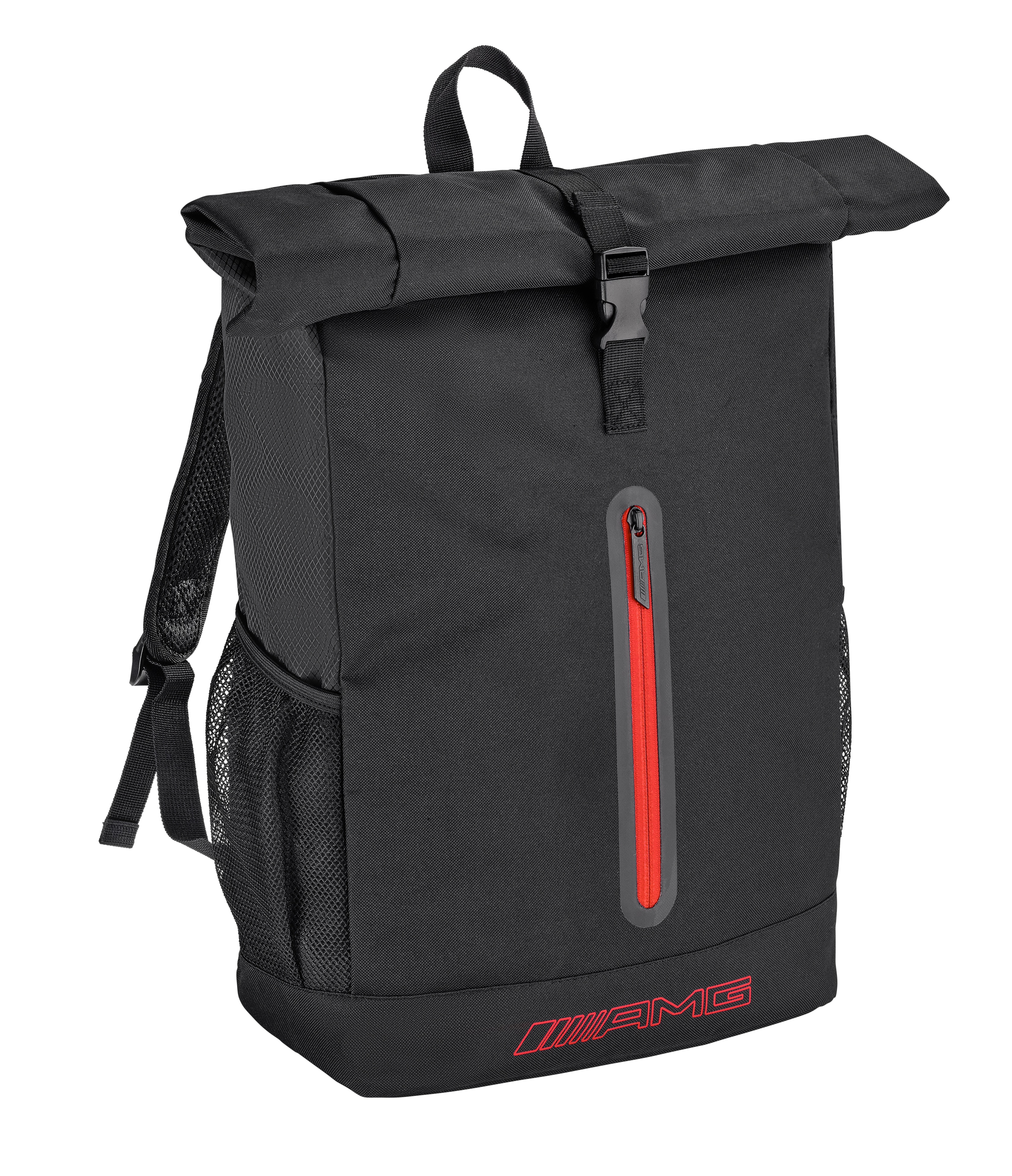 AMG rucksack, Roll top - black / red, Polyester