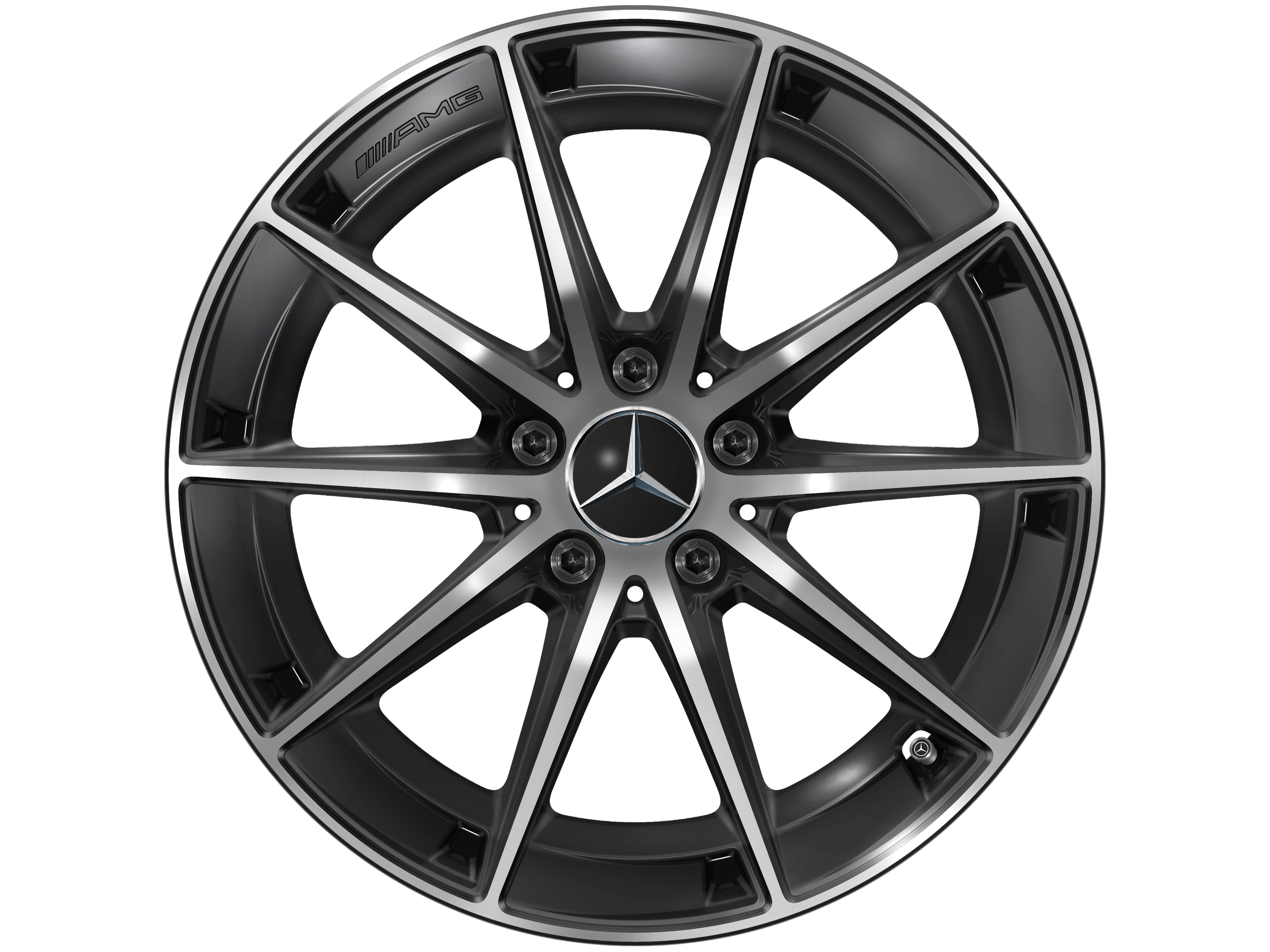AMG 10-spoke wheel, 45.7 cm (18-inch) - 8 J x 18 ET 40, black, high-sheen