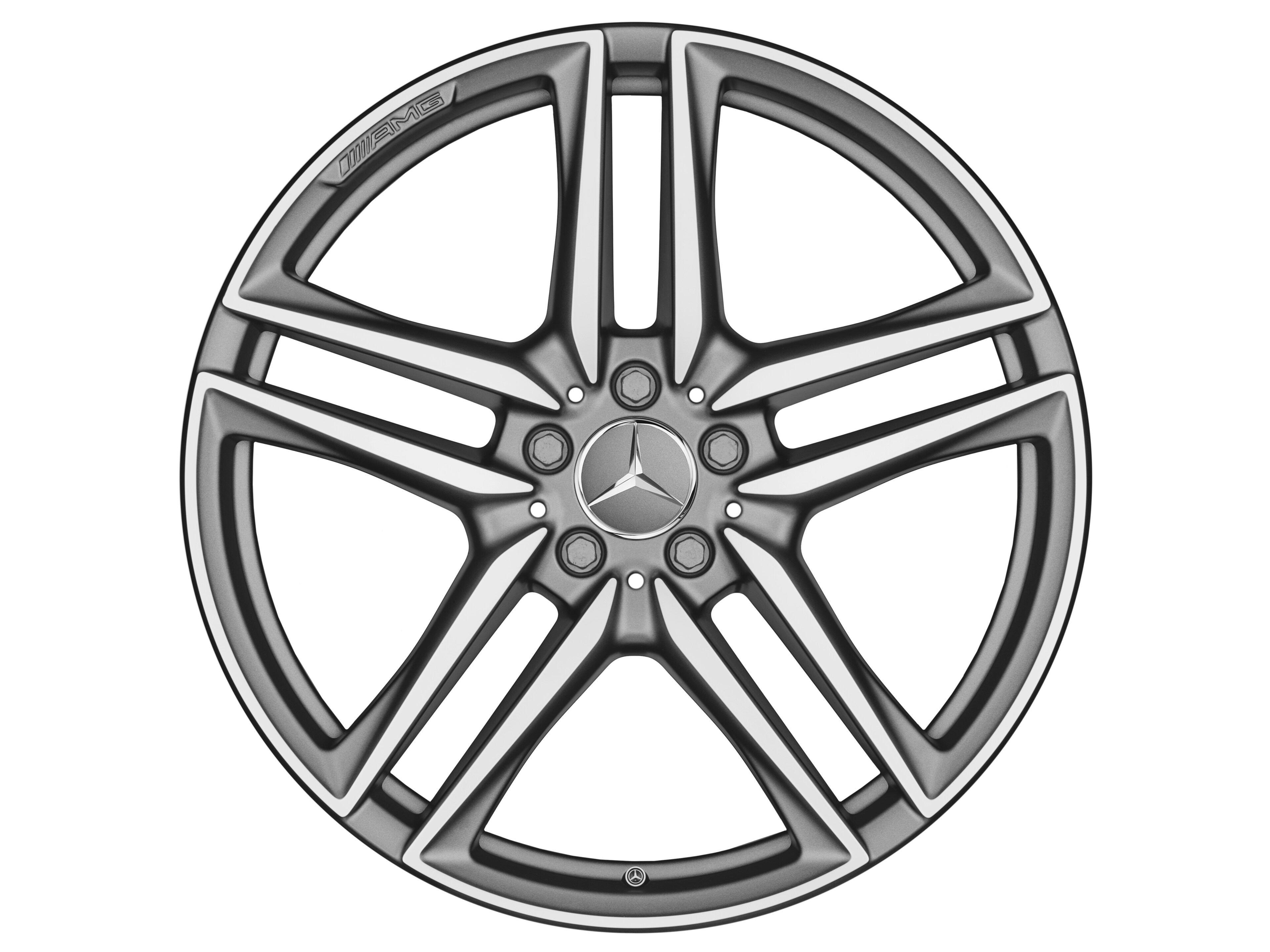 AMG 5-twin-spoke wheel, 50.8 cm (20-inch) - 10 J x 20 ET 55, matt titanium grey, high-sheen