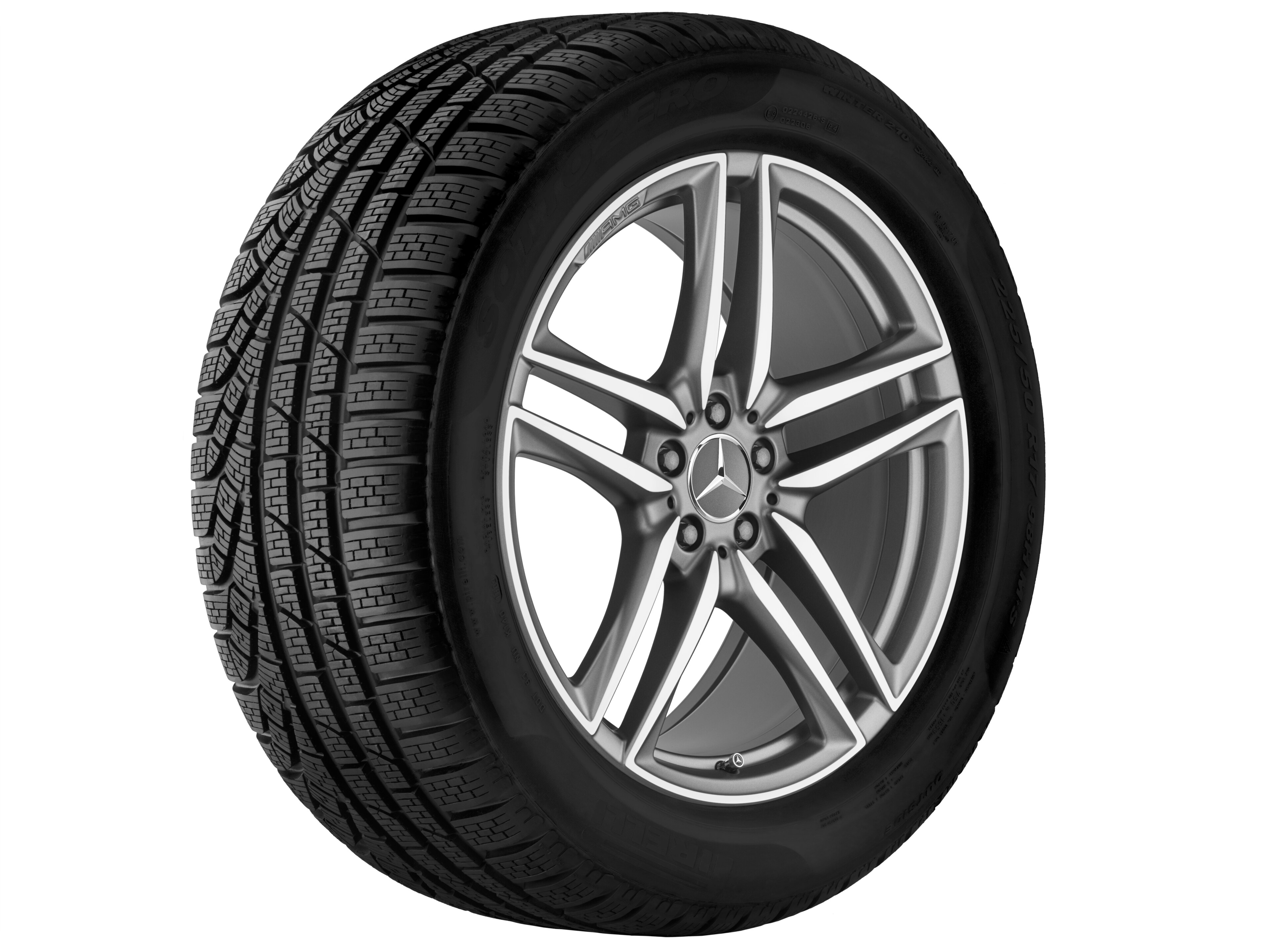 AMG 5-twin-spoke wheel, 50.8 cm (20-inch) - 10 J x 20 ET 55, matt titanium grey, high-sheen