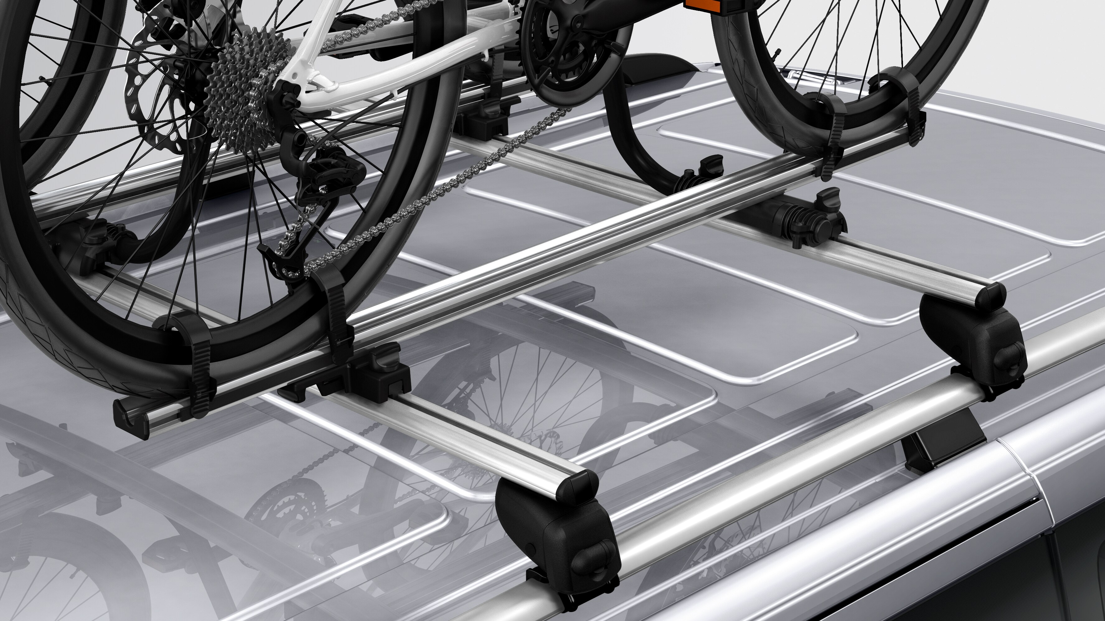 Alustyle basic racks for roof rails, two cross-bars