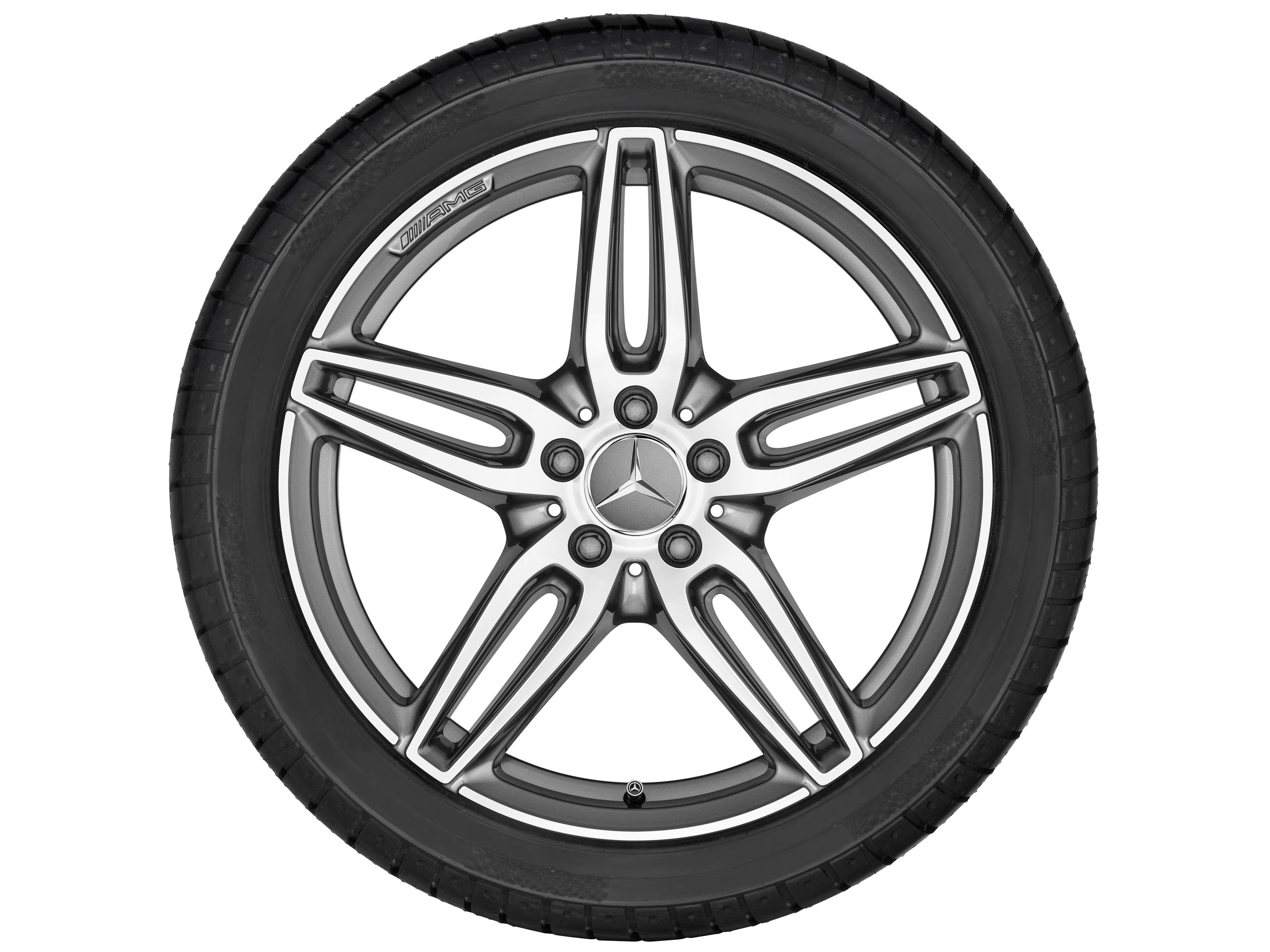 AMG 5-twin-spoke wheel, 48.3 cm (19-inch) - 8 J x 19 ET 20, titanium grey, high-sheen